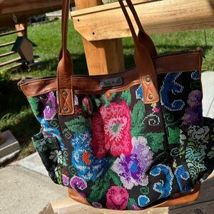 Colorful Floral Patterned Tote Bag